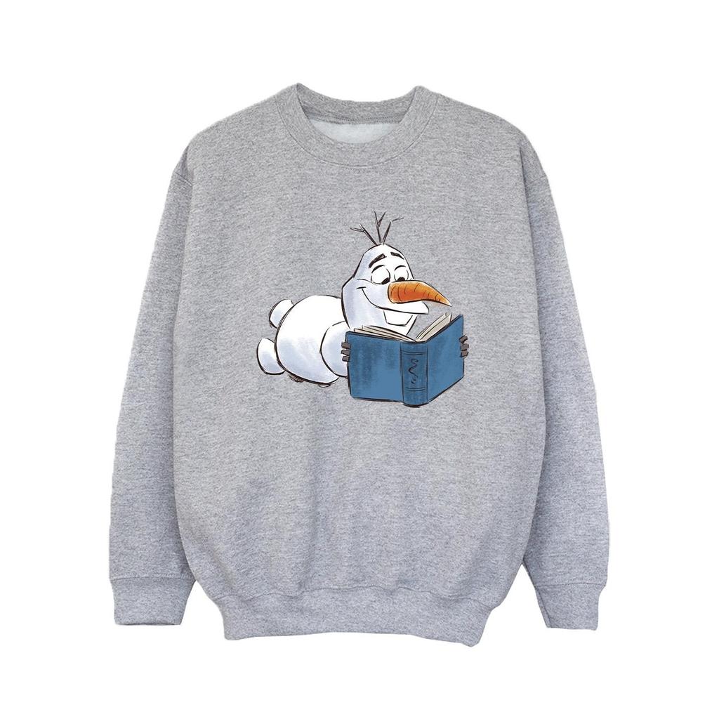 Disney Mädchen-Sweatshirt „Frozen Olaf Reading“.