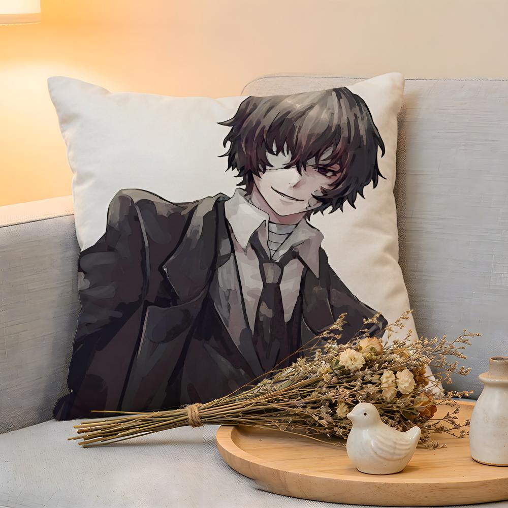 Cushion Cover Linen SkinFriendly Soft Decorative Case For Sofa Home Decor Cool OOsamu DDazai Anime Pillow cover