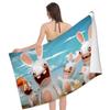 R-Rabbids I-InvasionS Microfiber Printed Beach Towel Mountain Climbing Yoga Beach Swimming Running Absorbent Soft Towel