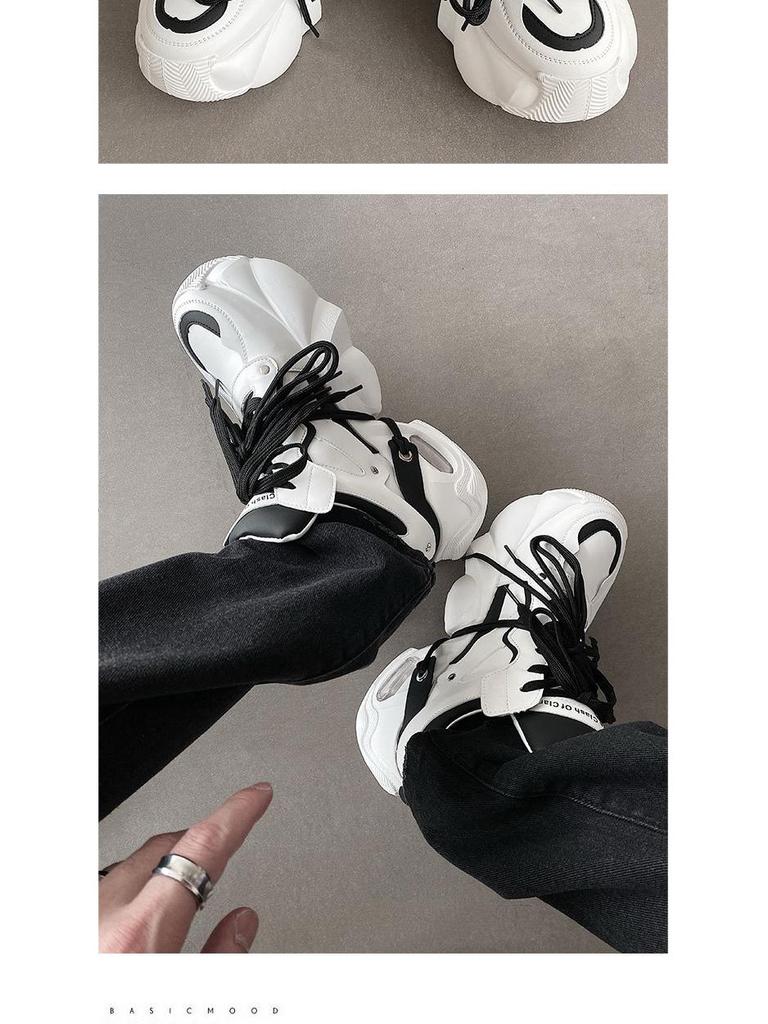European Trendy Men's Breathable Dad Shoes 2025 - Thick Sole, Height-Increasing Casual Sneakers