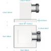 Wall Mounted Supply Elbow, Wall Elbow for Hand Shower, Solid Brass Square Wall Supply Elbow, Check Valve Included (Square, Polished Chrome)
