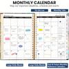 2026 Notebook - Weekly and Monthly Calendar Organizer with Stickers, Flower Design - Suitable for Home, Office, School