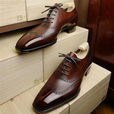 New Men Business Dress Shoes Black Brown PU Men Lace Up Elegant Leather Shoes Men Luxurious Social Banquet Shoes Size 38-48