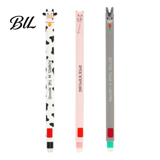 Kid-friendly Pen Farm Animal Erasable Gel Pens for Kids Cute Cartoon Cow Turkey Donkey Child Safe Pig Design Smooth Writing Easy Erase Fun School
