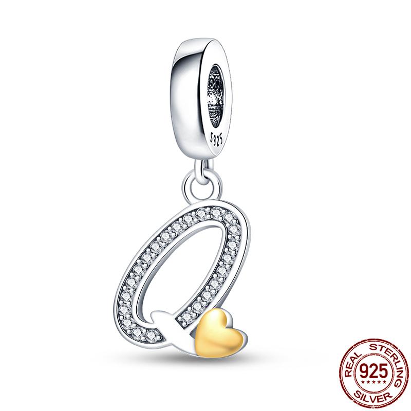 Novinka v kolekci Qikaola Originální náramky 26 písmen A-Z Měděné přívěsky Korálky Pro DIY Výrobu narozeninových šperků Dárky