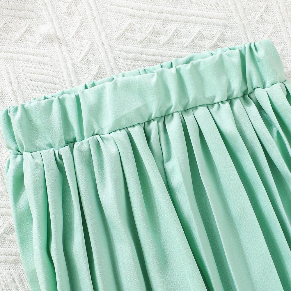 Dívčí oblečení 2-8 let Bezrukávý top + Široké plisované kalhoty Dětská sada