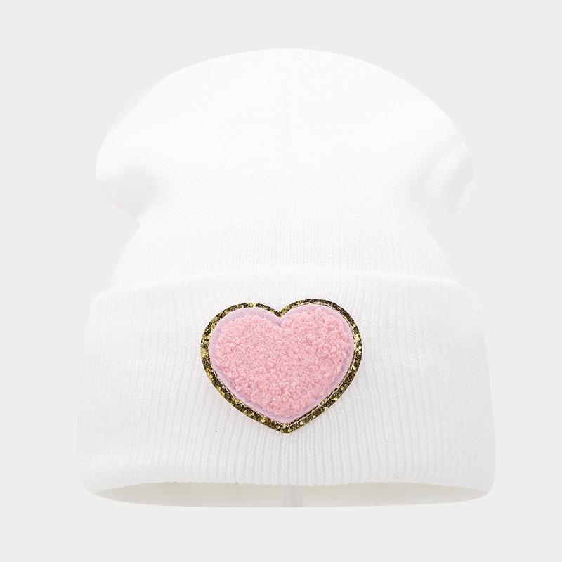 Knitted Hat Women's Fashion Big Love Wool Hat Autumn and Winter Outdoor Trend Versatile Stacking Hat Couple Cold Hat