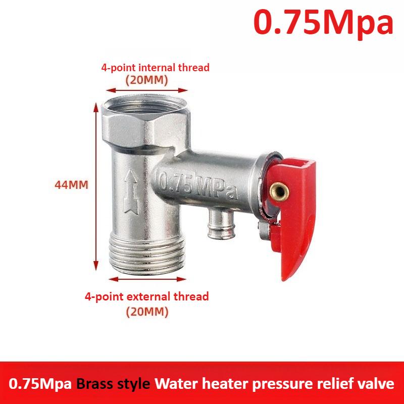Brass 4-point Durable Adjustable Pressure Relief Valve Safety Valve Is Used To Protect Closed Water Systems From Overpressure