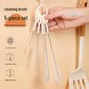 5-in-1 Multi-functional Cleaning Brush Set: Long Handle, Straw, Baby Bottle, Lid Groove & Cup Brush