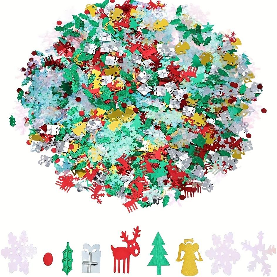 1 Set Weihnachten Neujahr Metallfolie Konfetti Weihnachtsbäume Kranz Pailletten Glitzer Rot Grün Silberne Dekorationen