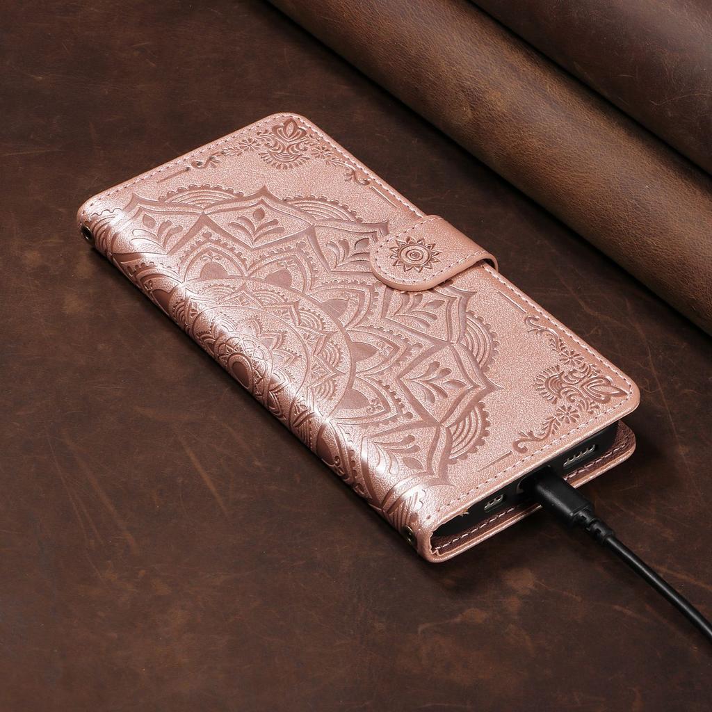 Flip Wallet Case For Samsung Galaxy A33 A53 A73 A22 A32 A52 A72 A42 A17 A16 A15 A14 A13 A12 4G 5G Leather Cover Mandala Embossed