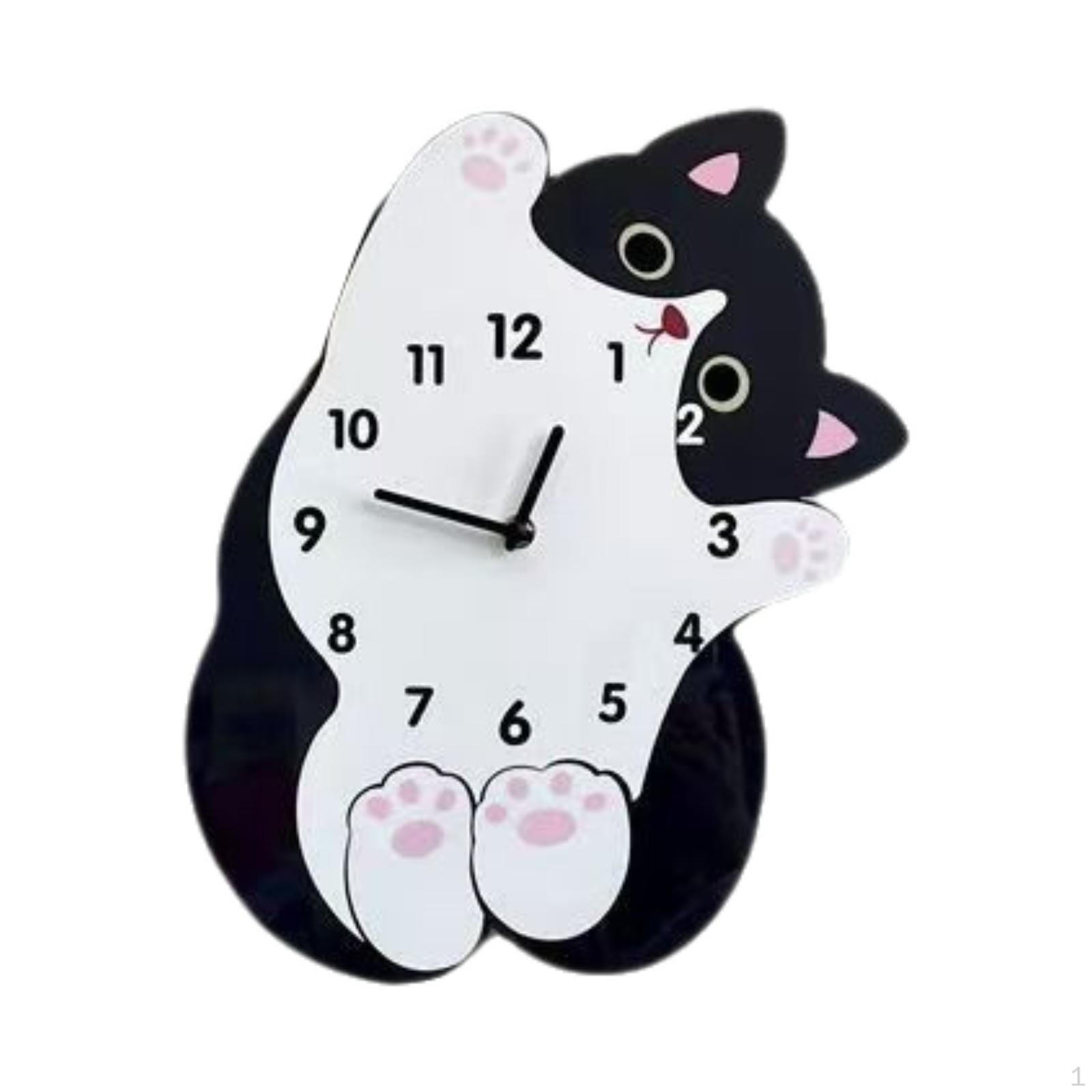 

Мультяшные часы Домашний декор Подвесное украшение Бесшумные настенные часы без тиканья для спальни, гостиной 30cmx25cm_No Swing Tail