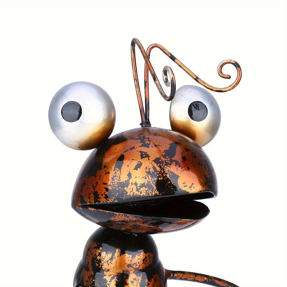 Metalowa Rzeźba Mrówki, Ręcznie Malowana Żelazna Sztuka Kreskówkowa Mrówka z Wiaderkiem, Łopatką i Wózkiem, Vintage Dekoracja Domu, Ogrodu, Biurka, Przechowywanie Sukulentów i Drobiazgów, Idealny Prezent