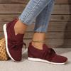 2025 New Style Flyknit Mesh Breathable Casual Lightweight Lace-Up Chunky Heel Women's Casual Flats Women's Size 43