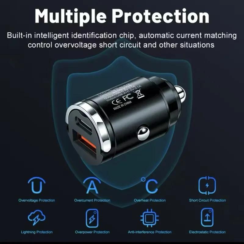 Autoaufkleber Autoaufkleber 2025 Heißes Auto 200W Dual-Port Mini-USB Typ-C Schnellladegerät Ultra-Schnellladung Zigarettenanzünder Für Ford