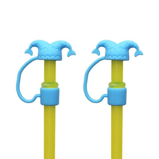 

2 шт. многоразовые заглушки для трубочек без запаха, милые, мягкие, нескользящие, пылезащитные, силиконовые, с мультяшным дизайном, крышки для трубочек для ежедневного использования P