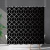 Shower Curtain Waterproof And Mildew-Proof Line Lattice Bathroom Striped Bathroom Curtain Shower Curtain Partition Curtain Free Of Punching