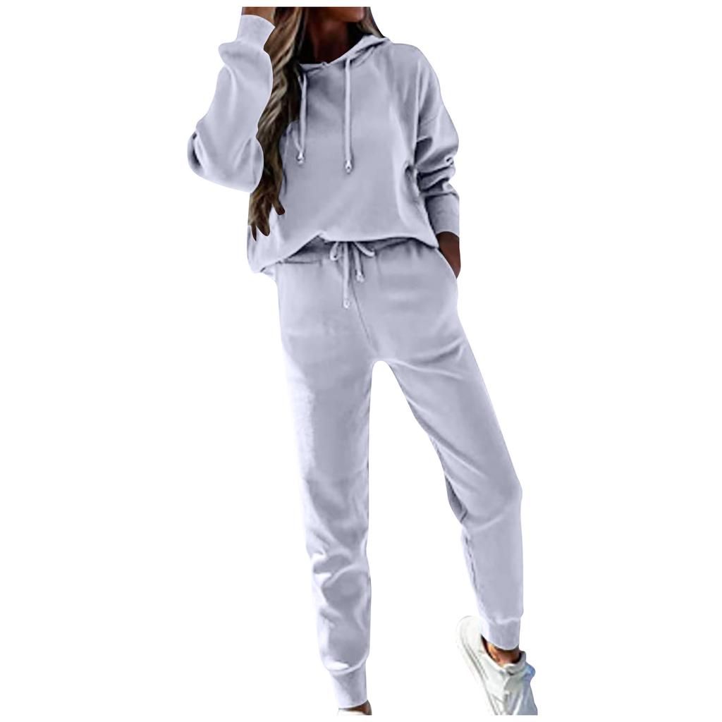 Women's Fleece Hoodies Two Piece Set 2021  Winter  Sweatshirts Pants Sets Female Casual Sports Tracksuits