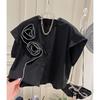 Women's Summer Design Flowers Round Neck Shirt Solid Color Loose Simple Temperament Tops