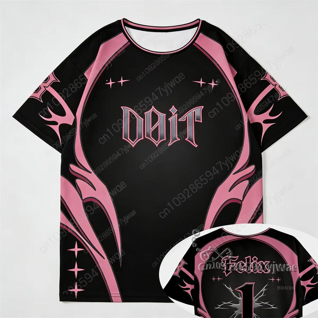 Kpop Concert Music Jersey Felix Member Digital T-Shirt Fan Gift Fashion Streetwear Summer Men'S And Women'S Beach T-Shirts