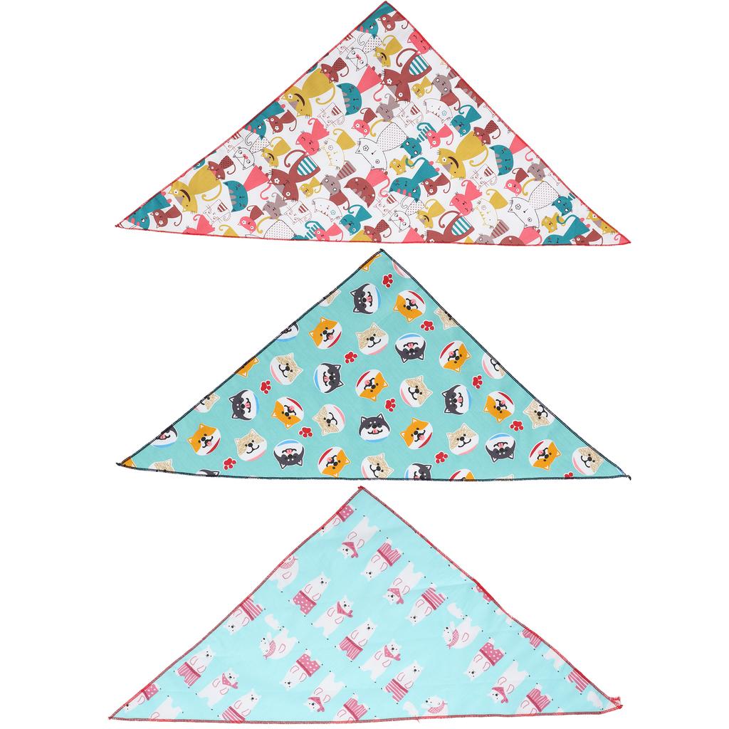 3pcs Pet Dog Bandana Washable Puppy Cat Neck Scarf Collar Triangle Neckerchief Supplies L