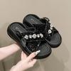 Fashion Beach Shoes House Slippers Platform Slipers Women Slides Sabot Genuine Leather 2025 Women's Genuine Leather Shoes Ladies' Slippe
