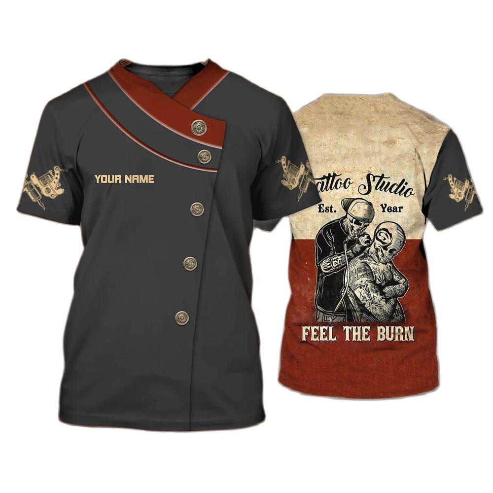 T-shirt Pour Homme Drôle Tatouage Harajuku Streetwear Loisirs Col O Oversize Manches Courtes Hauts Tendance Mode Nom Impression Personnalisée T-shirts