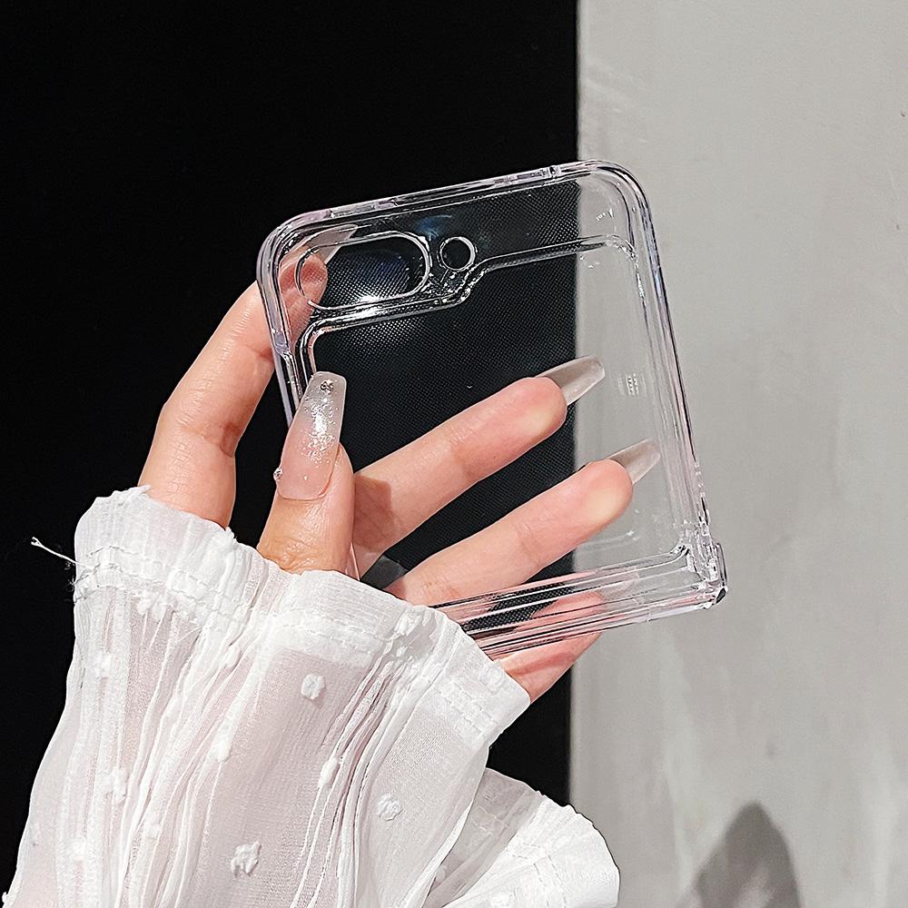 Phone Case for Samsung Z Flip 1 2 3 4 5 6 Z Fold 2 3 4 5 6 Motorola Razr 40 50 Oppo Find N N2 N3 N5 N2 Flip High Transparency Folding Screen