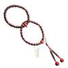 Bukuen-do Jodo-shu Women's Prayer Beads [Kyoto Prayer Beads: Striped Purple Sandalwood with Agate, 60,000 Jodo, Silk Oda-maki Knot,