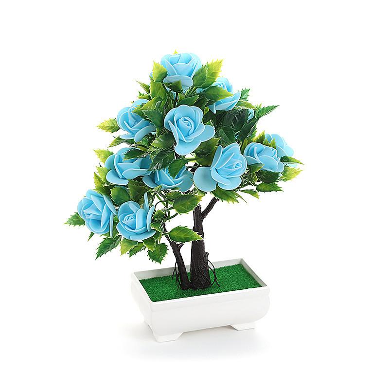 Artificial Potted Rose Plant With Durable Plastic Foam For Home Decor And Gifts