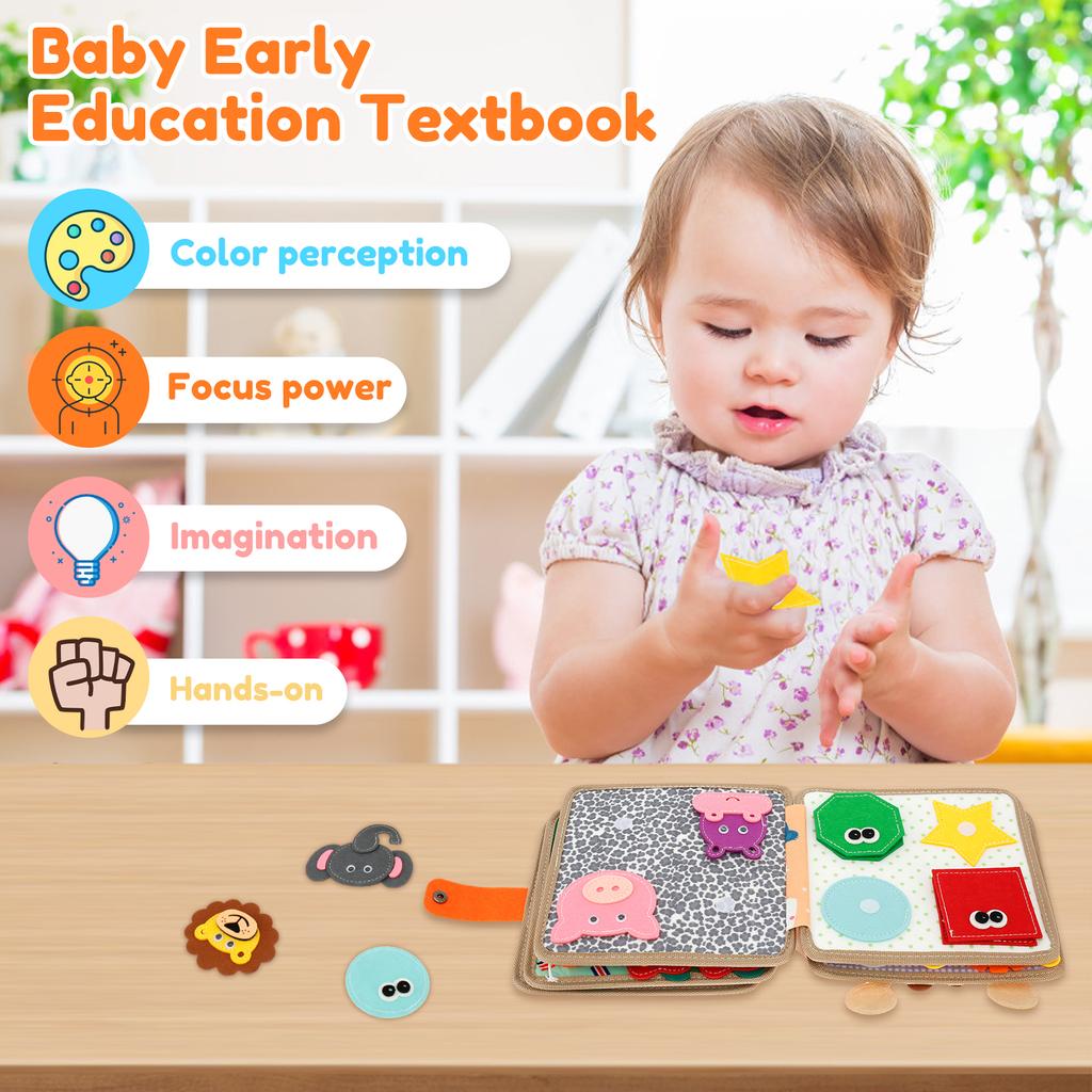 Educational Sensory Toy Animals Sensory Books Early Development Interactive Quiet Books Reusable Felt Book Soft Baby Felt Books