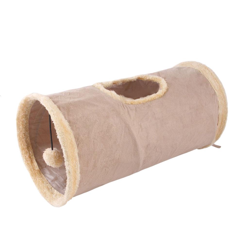 

For Self Entertainment & Relaxation Foldable Plush Cat Tunnel Seasons Universal Dirt-resistant Pet Supplies Pet Cat Plush Tunnel хаки