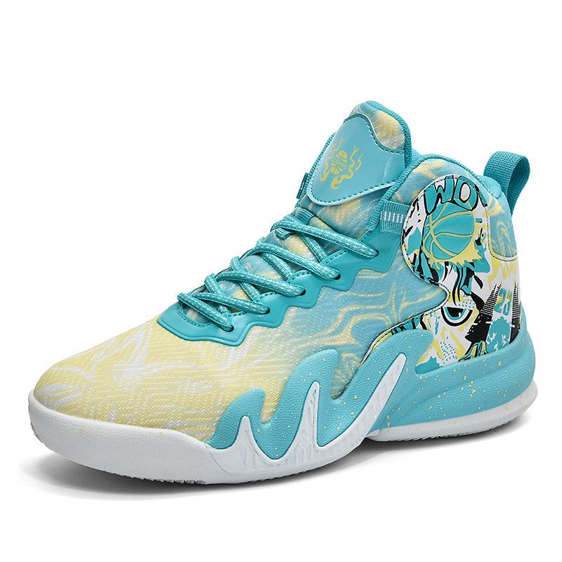A 2025 Trend Spring and Autumn New Basketball Shoes Men's Children's High-top Sneakers Cement Floor Primary School Sports Shoes