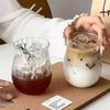 350Ml Creative Glass Cup Transparent Coffee Mug Cold Drink Cups Ice Juice Milk Cappuccino Cocktails Glass Cups Drinkware Bottle