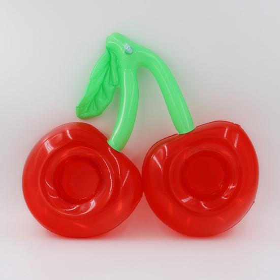 Cherry Inflatable Cup Holder PVC Floating Drink Coaster Lightweight Waterproof Cup Stand for Pool Beach
