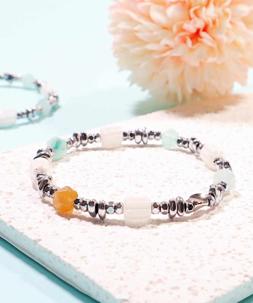 Polalita Mint Amazonite Hematite Bracelet (Plt-Br-132_Mt)