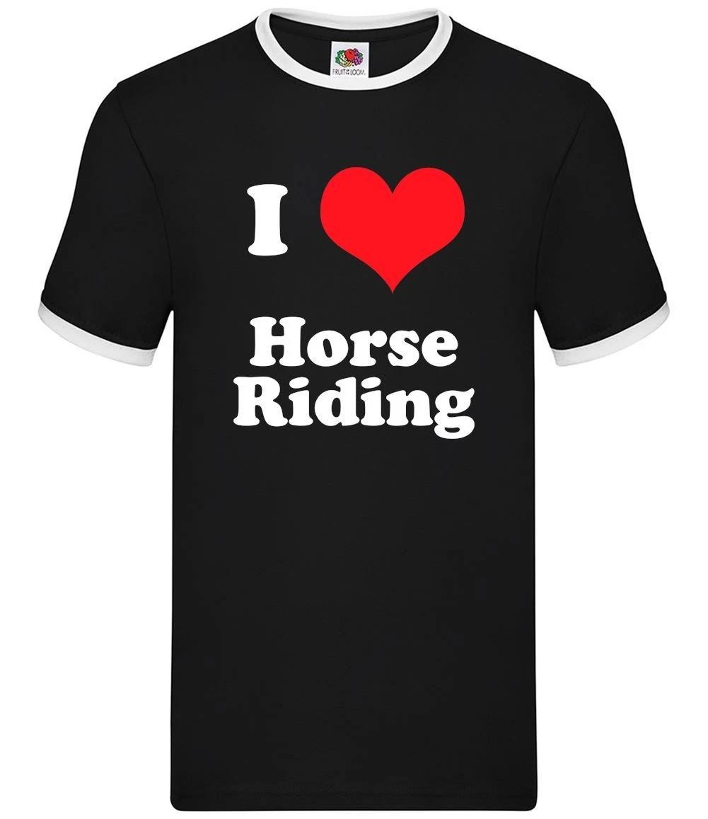 I Love Horse Riding - Mens Ringer - Rider Ride Rides Jockey Horses XS