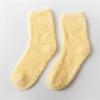 Women's Candy Color Coral Velvet Mid-Calf Socks - Thick, Warm, and Cozy for Autumn and Winter
