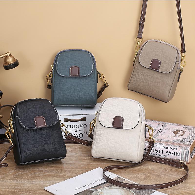 Genuine Leather Crossbody Handbag for Women, 2025 New Top Layer Cowhide Shoulder Bag, Versatile Small Phone Purse