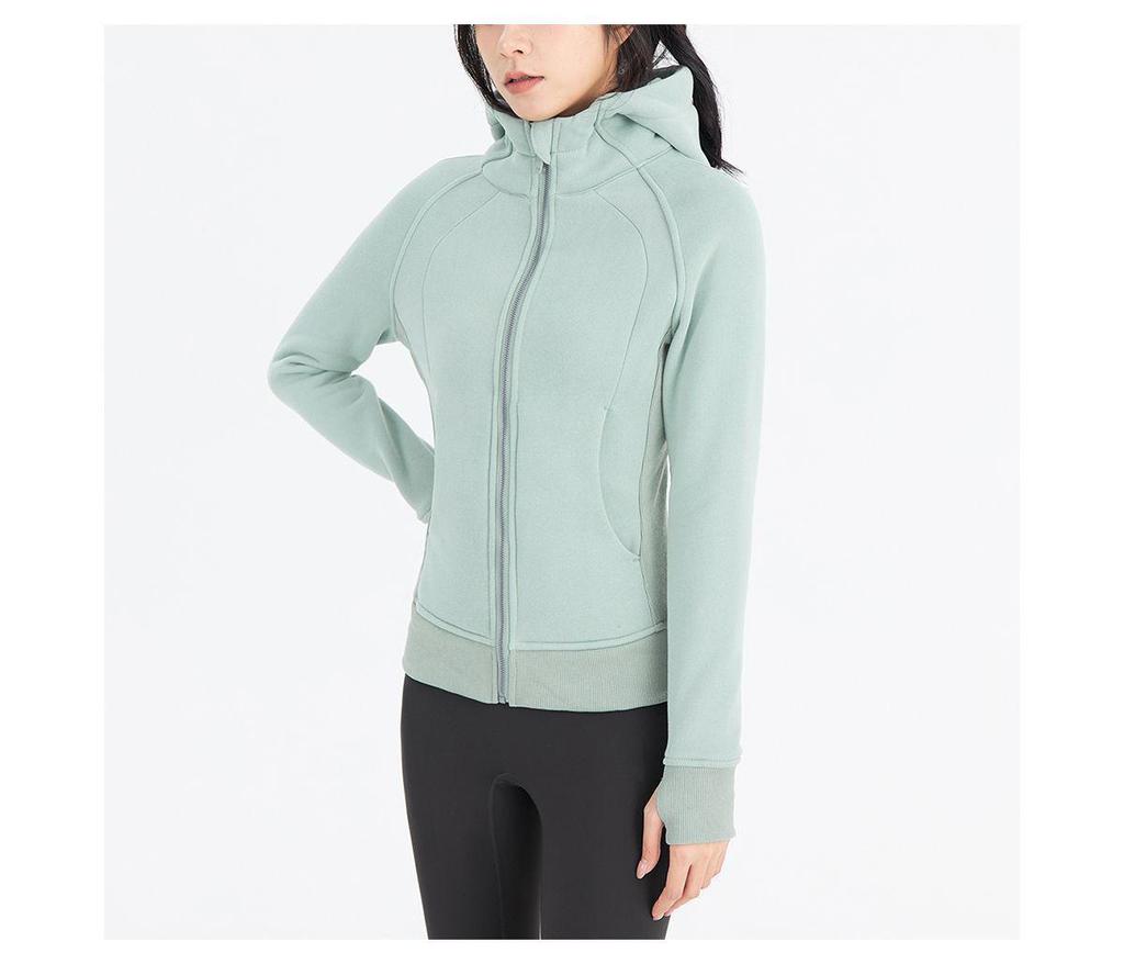 Luqilulu Women's Winter Plus Velvet Warm Hooded Slim Fit Outdoor Sports Jacket