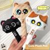 Plush Click Pen Cat Style Quick-drying Pen Cute Gel Pens  School Offce Use