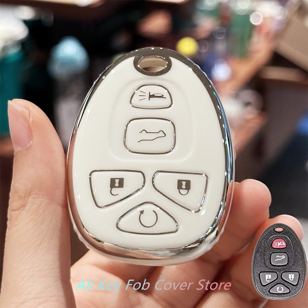 Key Fob Cover with Leather Keychain for For Chevy Malibu 2004 2005 2006 2007 2008 2009 2010 2012 For Cobalt For Pontiac G5 G6 Fo
