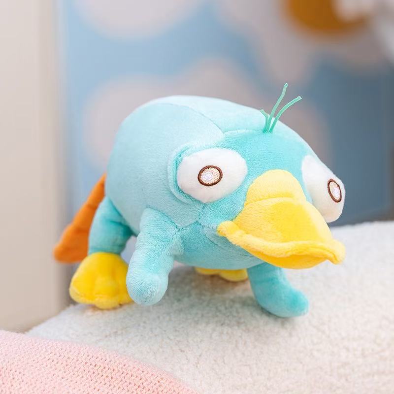 Kawaii's new Terry Blue platypus 29cm plush toy figurine, cartoon anime cute decoration, children's birthday gift doll