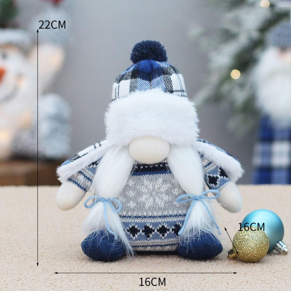 Swinging Blue Fabric Snowman Doll Fabric Swinging Skiing Doll  Doll Decorations