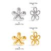 Gold Color Flower Stud Earrings Hollow Solid Retro Fashion Stainless Steel Jewelry for Women Unique Statement Trendy Accessories