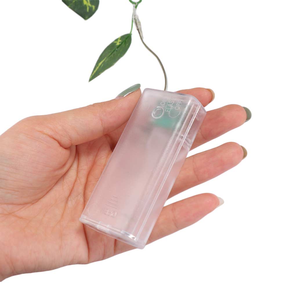 Battery Operated Green Leaf String Lights Artificial Leaf Plants Garland Lamp  Weeding