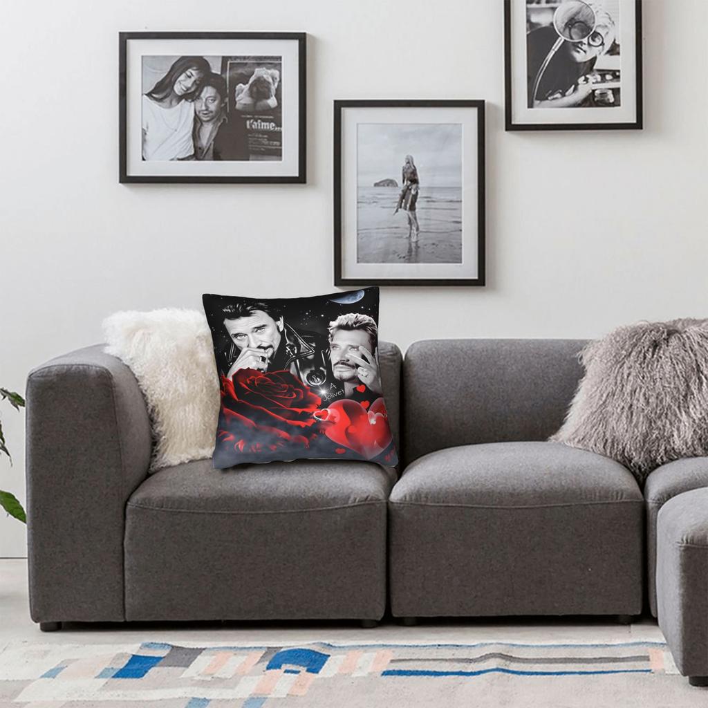 J-Johnny H-Hallyday Pillow Case Morden Pillow Cover Comfy Pillowcases For Sofa Home Decor