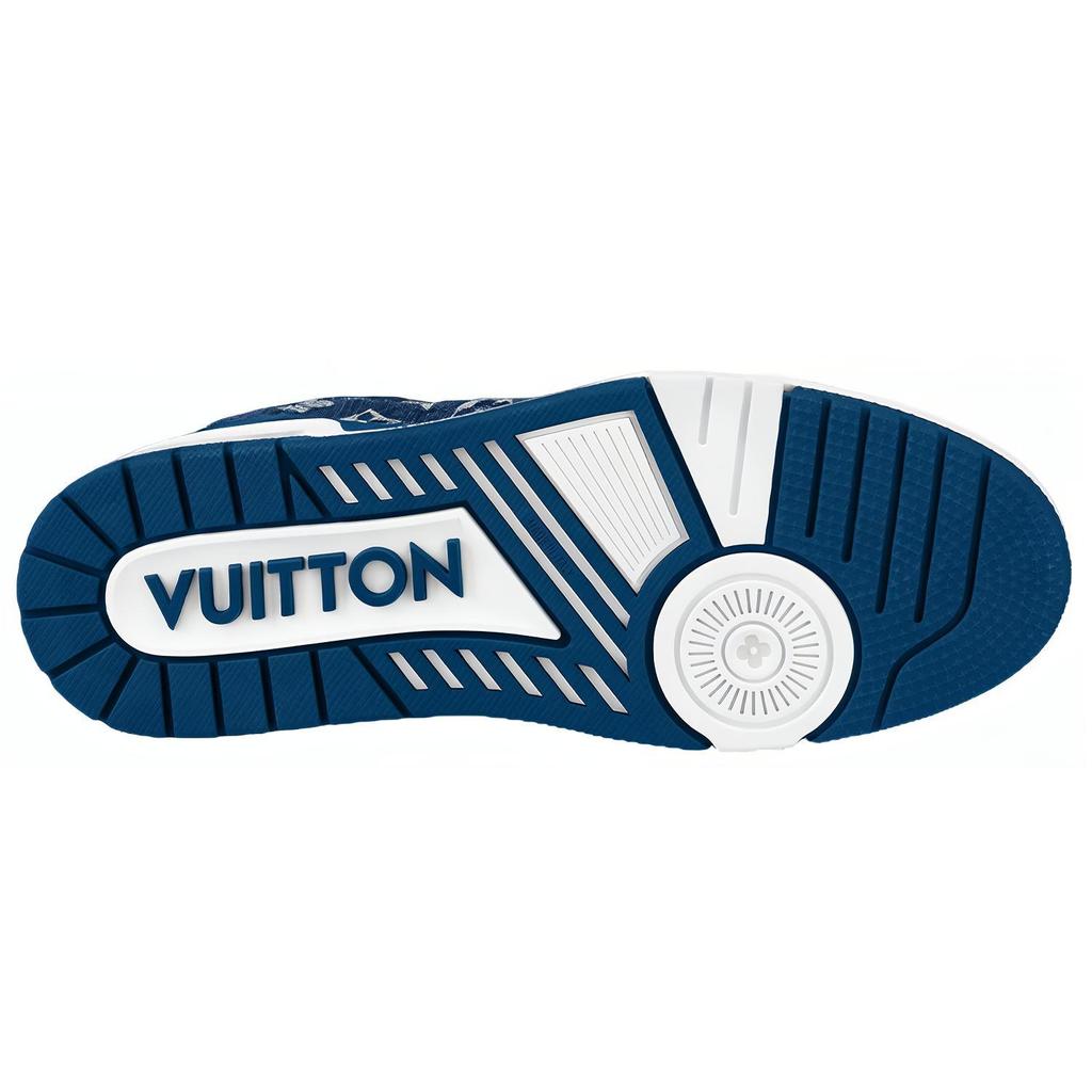 Louis Vuitton Trainer Low Top Skateboard Shoes Men's Sea Blue 1A9JGN( )