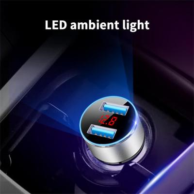 Încărcător auto dual USB Qc3.0 cu încărcare rapidă, brichetă, adaptor USB pentru telefon inteligent, încărcător auto cu afișaj digital IC inteligent