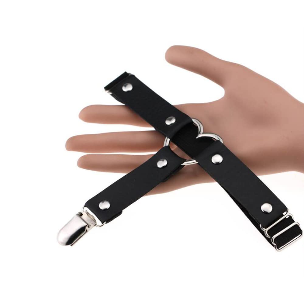 LIKENNY Black Leg Leg Garter Sock 1 Pair Heart-Shaped Garters, Rings, Belt, Garter, Non-Slip, Adjustable,